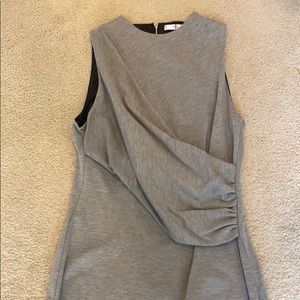 Mango Grey Draped Midi Dress